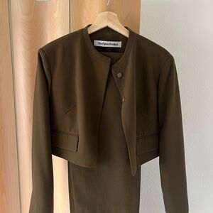 TheOpen Product Women's Olive Blazer and pant set
